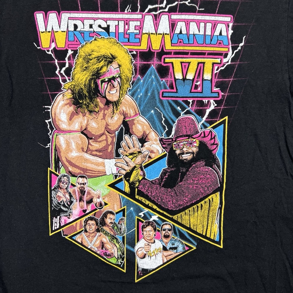 Wrestlemania IV WWF Ultimate Warrior Macho Man Randy Savage Graphic T Shirt Med